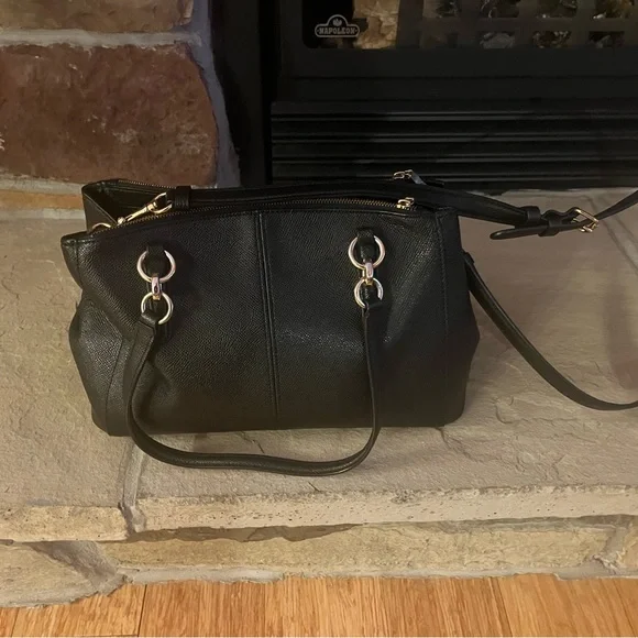 Coach Black Leather Christie Carryall Bag EUC - Picture 3 of 12